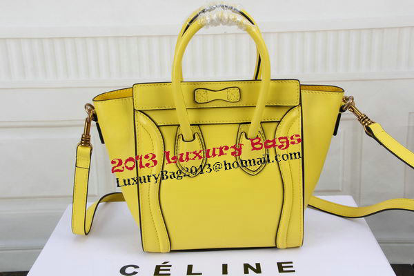 Celine Luggage Nano Bag Original Leather CTS3309 Yellow Celine Luggage Nano Bag Original Leather CTS3309 Yellow