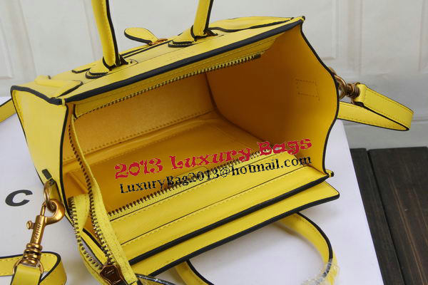 Celine Luggage Nano Bag Original Leather CTS3309 Yellow Celine Luggage Nano Bag Original Leather CTS3309 Yellow