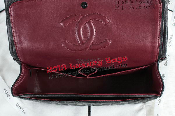 Chanel 2.55 Series Flap Bags Sheepskin Leather A1112 Black Chanel 2.55 Series Flap Bags Sheepskin Leather A1112 Black
