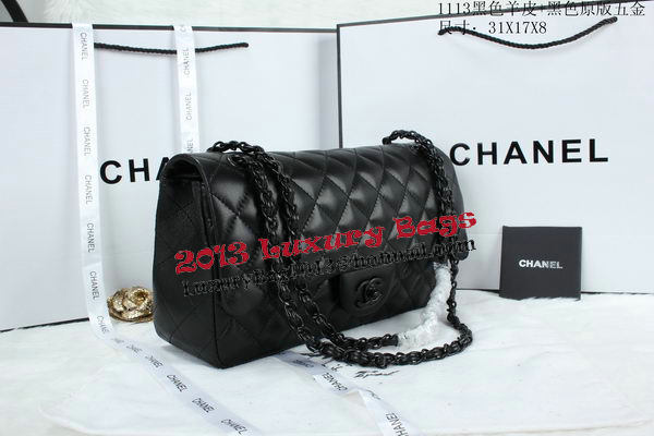 Chanel Classic Flap Bag Sheepskin Leather A1113 Black Chanel Classic Flap Bag Sheepskin Leather A1113 Black