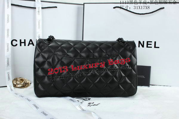 Chanel Classic Flap Bag Sheepskin Leather A1113 Black Chanel Classic Flap Bag Sheepskin Leather A1113 Black