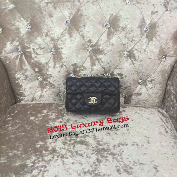 Chanel Classic MINI Flap Bag Sheepskin Leather A1115 Black Chanel Classic MINI Flap Bag Sheepskin Leather A1115 Black