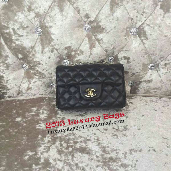 Chanel Classic MINI Flap Bag Sheepskin Leather A1115 Black Chanel Classic MINI Flap Bag Sheepskin Leather A1115 Black