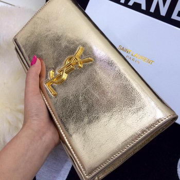 Yves Saint Laurent Classic Monogramme Clutch 30210 Gold Yves Saint Laurent Classic Monogramme Clutch 30210 Gold