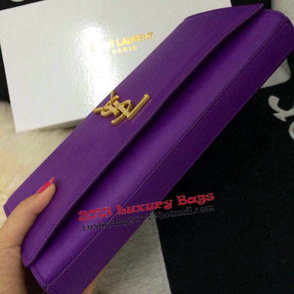 Yves Saint Laurent Classic Monogramme Clutch 30210 Purple Yves Saint Laurent Classic Monogramme Clutch 30210 Purple