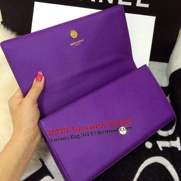 Yves Saint Laurent Classic Monogramme Clutch 30210 Purple Yves Saint Laurent Classic Monogramme Clutch 30210 Purple