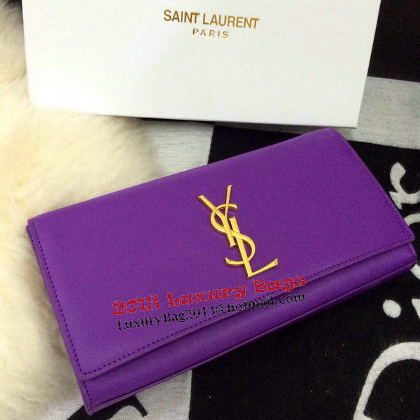 Yves Saint Laurent Classic Monogramme Clutch 30210 Purple Yves Saint Laurent Classic Monogramme Clutch 30210 Purple
