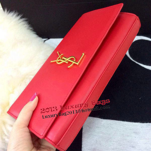 Yves Saint Laurent Classic Monogramme Clutch 30210 Red Yves Saint Laurent Classic Monogramme Clutch 30210 Red