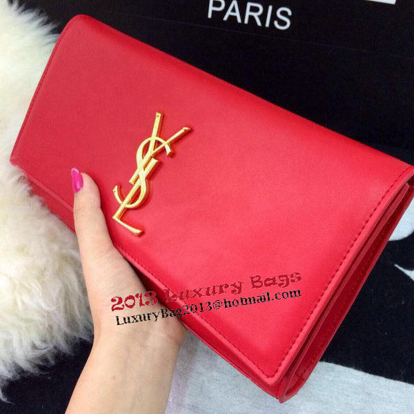 Yves Saint Laurent Classic Monogramme Clutch 30210 Red Yves Saint Laurent Classic Monogramme Clutch 30210 Red