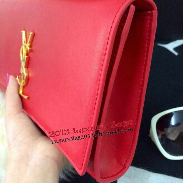 Yves Saint Laurent Classic Monogramme Clutch 30210 Red Yves Saint Laurent Classic Monogramme Clutch 30210 Red