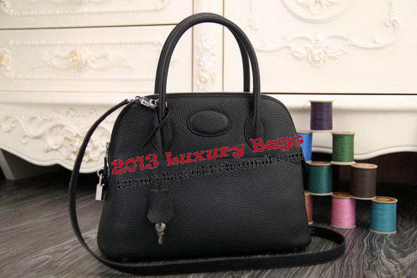 Hermes Bolide 31CM Original Leather Tote Bag Black Hermes Bolide 31CM Original Leather Tote Bag Black
