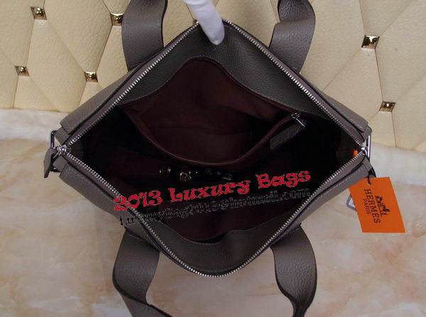 Hermes Briefcase Original Grainy Leather H8813T Grey Hermes Briefcase Original Grainy Leather H8813T Grey