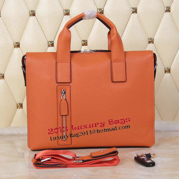 Hermes Briefcase Original Grainy Leather H8813T Orange Hermes Briefcase Original Grainy Leather H8813T Orange