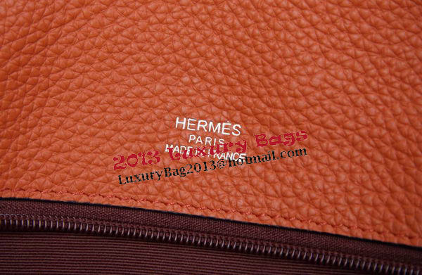 Hermes Briefcase Original Grainy Leather H8813T Orange Hermes Briefcase Original Grainy Leather H8813T Orange