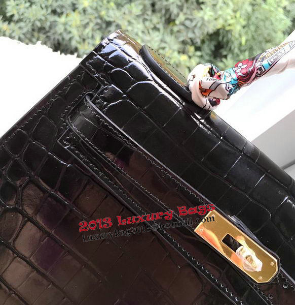 Hermes Kelly 32cm Shoulder Bag Croco Leather K32CO Black Hermes Kelly 32cm Shoulder Bag Croco Leather K32CO Black