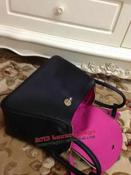 Hermes Lindy 30CM Black Leather Shoulder Bag HLD30 Gold Hermes Lindy 30CM Black Leather Shoulder Bag HLD30 Gold