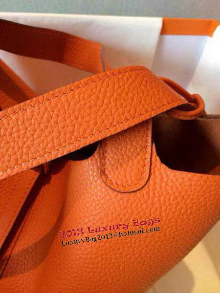 Hermes Picotin Lock 22cm Bags Litchi Leather HPT22 Orange Hermes Picotin Lock 22cm Bags Litchi Leather HPT22 Orange