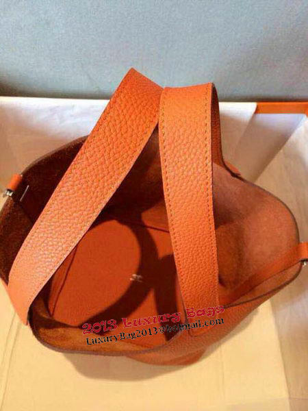 Hermes Picotin Lock 22cm Bags Litchi Leather HPT22 Orange Hermes Picotin Lock 22cm Bags Litchi Leather HPT22 Orange