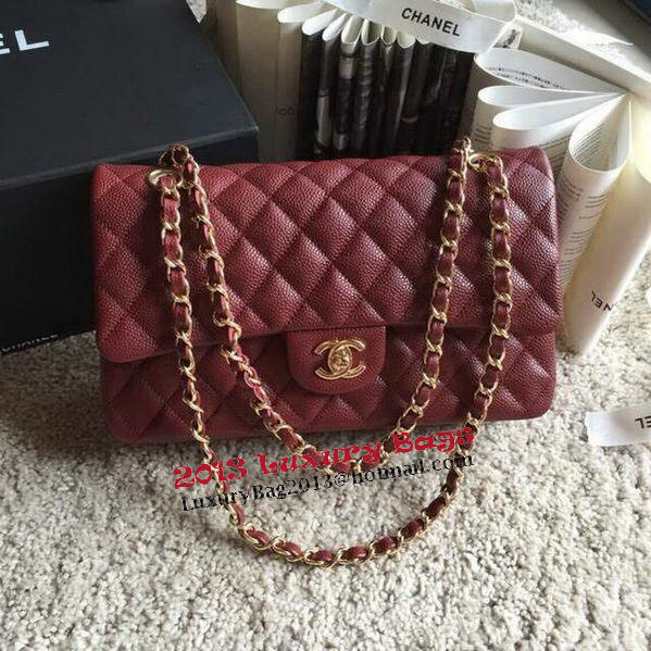 Chanel 2.55 Series Flap Bag Original Caviar Leather A1112 Burgundy Chanel 2.55 Series Flap Bag Original Caviar Leather A1112 Burgundy