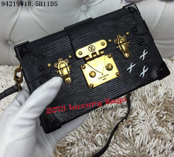 Louis Vuitton Petite Malle Epi Leather Bag M94219 Black Louis Vuitton Petite Malle Epi Leather Bag M94219 Black