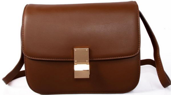 Celine Classic Box Small Flap Bag Smooth Leather C88007C Brown