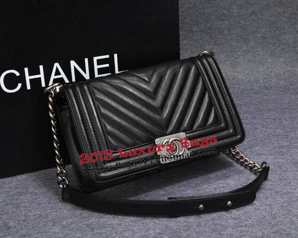 Boy Chanel Flap Shoulder Bag Herringbone Stitching CHA6817 Black Boy Chanel Flap Shoulder Bag Herringbone Stitching CHA6817 Black