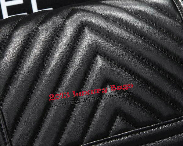 Boy Chanel Flap Shoulder Bag Herringbone Stitching CHA6817 Black Boy Chanel Flap Shoulder Bag Herringbone Stitching CHA6817 Black