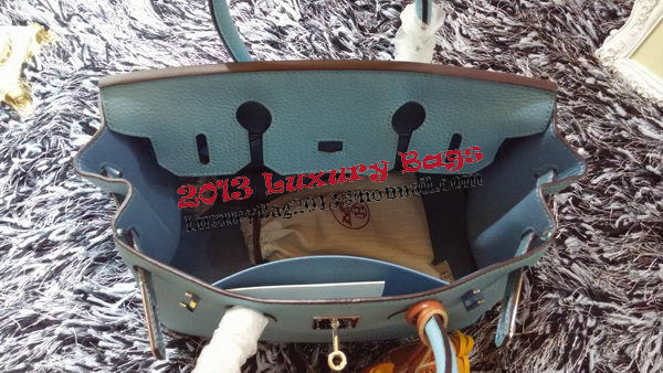 Hermes Birkin 30CM Tote Bags Litchi Leather H30LI Skyblue Hermes Birkin 30CM Tote Bags Litchi Leather H30LI Skyblue