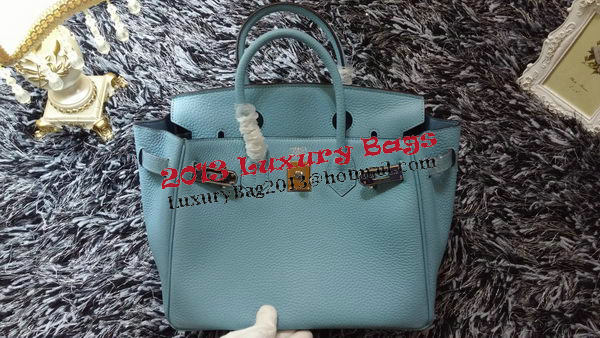 Hermes Birkin 30CM Tote Bags Litchi Leather H30LI Skyblue Hermes Birkin 30CM Tote Bags Litchi Leather H30LI Skyblue