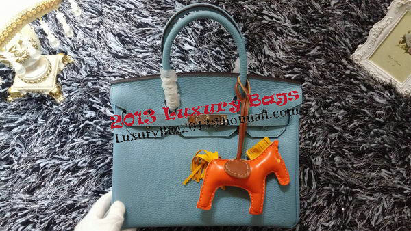 Hermes Birkin 30CM Tote Bags Litchi Leather H30LI Skyblue Hermes Birkin 30CM Tote Bags Litchi Leather H30LI Skyblue