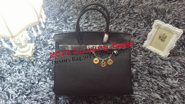 Hermes Birkin 35CM Tote Bag Litchi Leather HB35GL Black Hermes Birkin 35CM Tote Bag Litchi Leather HB35GL Black