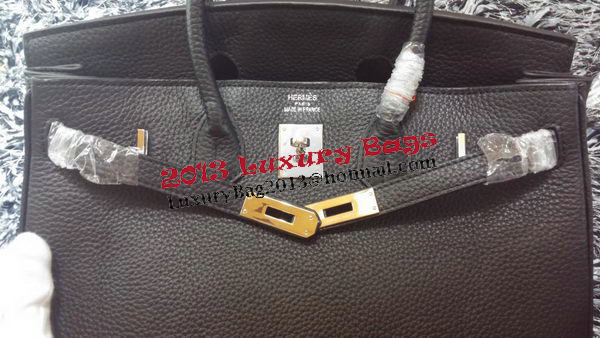 Hermes Birkin 35CM Tote Bag Litchi Leather HB35GL Black Hermes Birkin 35CM Tote Bag Litchi Leather HB35GL Black
