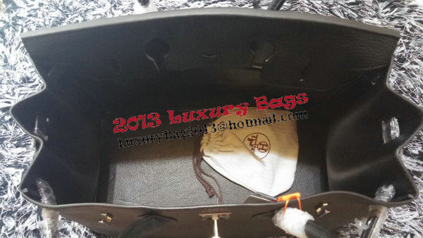 Hermes Birkin 35CM Tote Bag Litchi Leather HB35GL Black Hermes Birkin 35CM Tote Bag Litchi Leather HB35GL Black