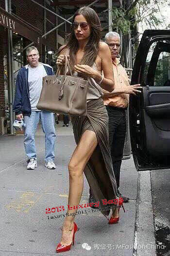 Hermes Birkin 35CM Tote Bag Litchi Leather HB35GL Grey Hermes Birkin 35CM Tote Bag Litchi Leather HB35GL Grey