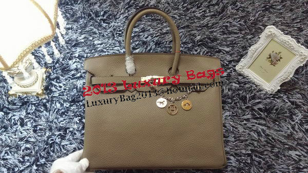 Hermes Birkin 35CM Tote Bag Litchi Leather HB35GL Grey Hermes Birkin 35CM Tote Bag Litchi Leather HB35GL Grey