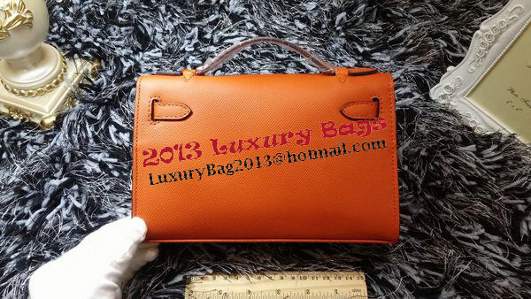 Hermes MINI Kelly 22cm Tote Bag Calf Leather K011 Orange Hermes MINI Kelly 22cm Tote Bag Calf Leather K011 Orange