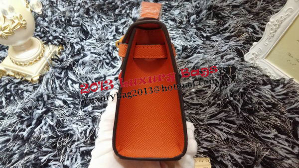 Hermes MINI Kelly 22cm Tote Bag Calf Leather K011 Orange Hermes MINI Kelly 22cm Tote Bag Calf Leather K011 Orange