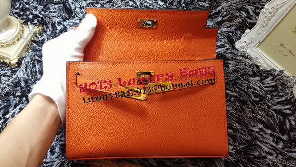 Hermes MINI Kelly 22cm Tote Bag Calf Leather K011 Orange Hermes MINI Kelly 22cm Tote Bag Calf Leather K011 Orange