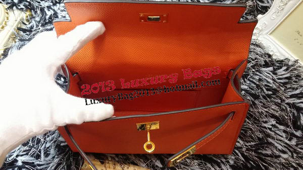 Hermes MINI Kelly 22cm Tote Bag Calf Leather K011 Orange Hermes MINI Kelly 22cm Tote Bag Calf Leather K011 Orange