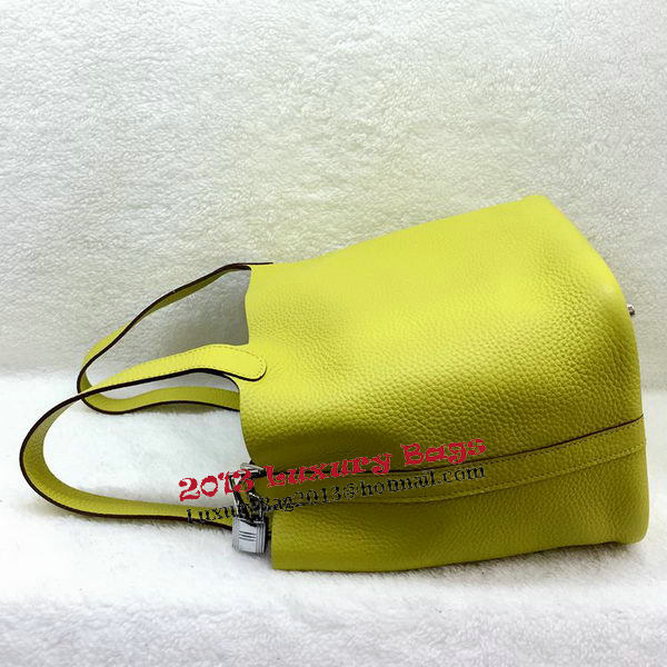 Hermes Picotin Lock 22cm Bags Litchi Leather HPL1048 Lemon Hermes Picotin Lock 22cm Bags Litchi Leather HPL1048 Lemon