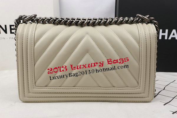 Boy Chanel Flap Bag Calfskin Chevron Quilting A67025 OffWhite Boy Chanel Flap Bag Calfskin Chevron Quilting A67025 OffWhite