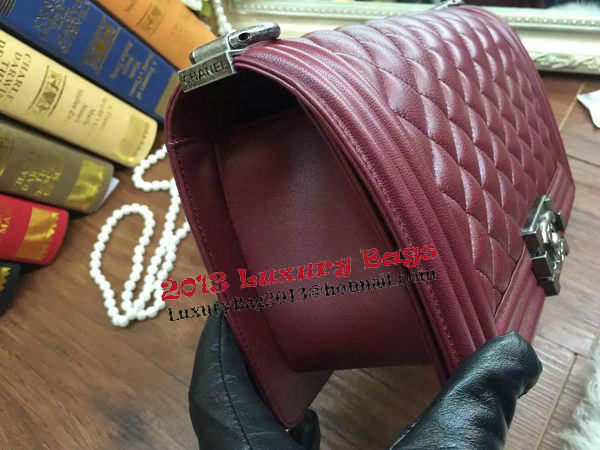 Boy Chanel Flap Shoulder Bag Sheepskin Leather A67086 Burgundy Boy Chanel Flap Shoulder Bag Sheepskin Leather A67086 Burgundy