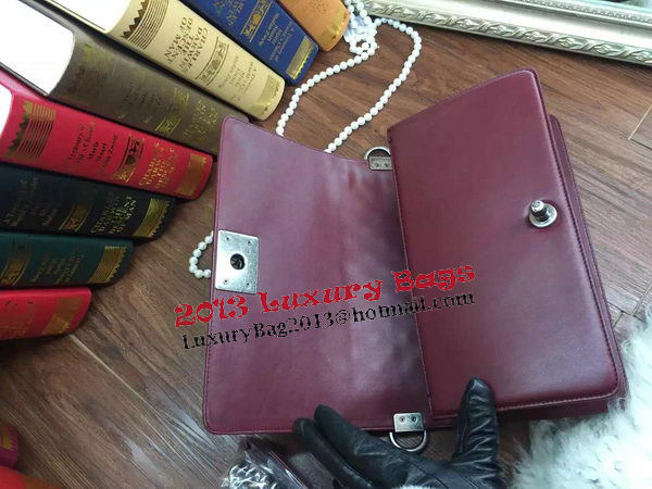 Boy Chanel Flap Shoulder Bag Sheepskin Leather A67086 Burgundy Boy Chanel Flap Shoulder Bag Sheepskin Leather A67086 Burgundy