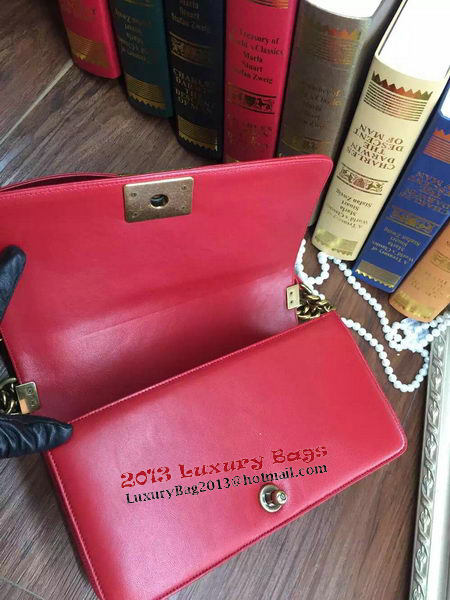 Boy Chanel Flap Shoulder Bag Sheepskin Leather A67086 Red Boy Chanel Flap Shoulder Bag Sheepskin Leather A67086 Red