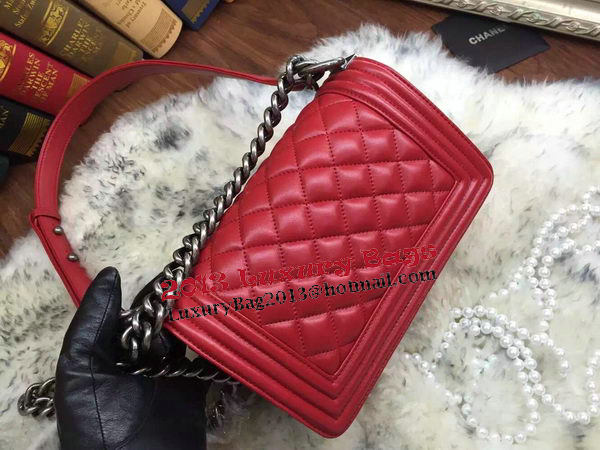 Boy Chanel Flap Shoulder Bags Sheepskin Leather A67085 Red Boy Chanel Flap Shoulder Bags Sheepskin Leather A67085 Red
