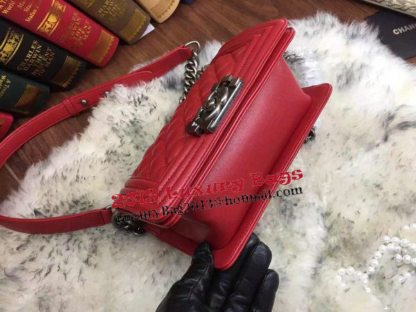 Boy Chanel Flap Shoulder Bags Sheepskin Leather A67085 Red Boy Chanel Flap Shoulder Bags Sheepskin Leather A67085 Red