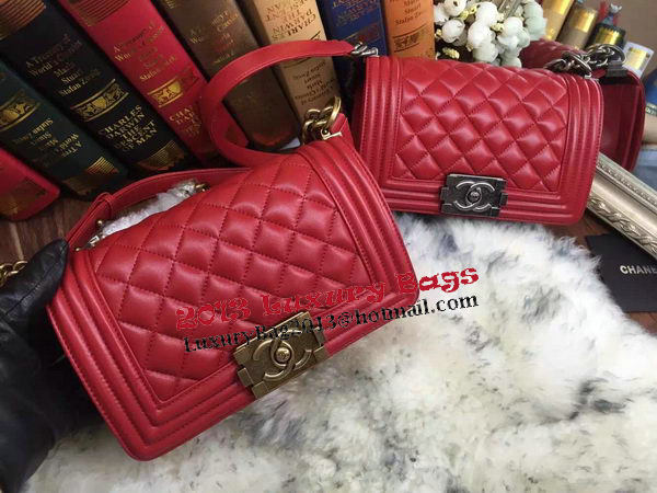 Boy Chanel Flap Shoulder Bags Sheepskin Leather A67085 Red Boy Chanel Flap Shoulder Bags Sheepskin Leather A67085 Red
