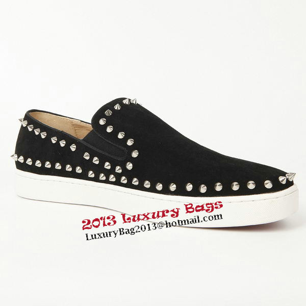 Christian Louboutin Casual Shoes Suede Leather CL910 Black Christian Louboutin Casual Shoes Suede Leather CL910 Black