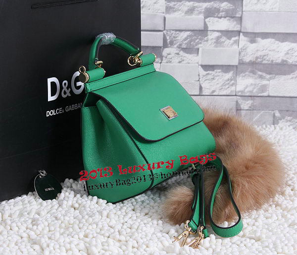 Dolce & Gabbana SICILY Calfskin Tote Bag BB4136 Green Dolce & Gabbana SICILY Calfskin Tote Bag BB4136 Green