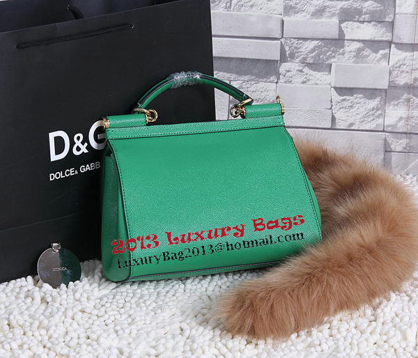 Dolce & Gabbana SICILY Calfskin Tote Bag BB4136 Green Dolce & Gabbana SICILY Calfskin Tote Bag BB4136 Green